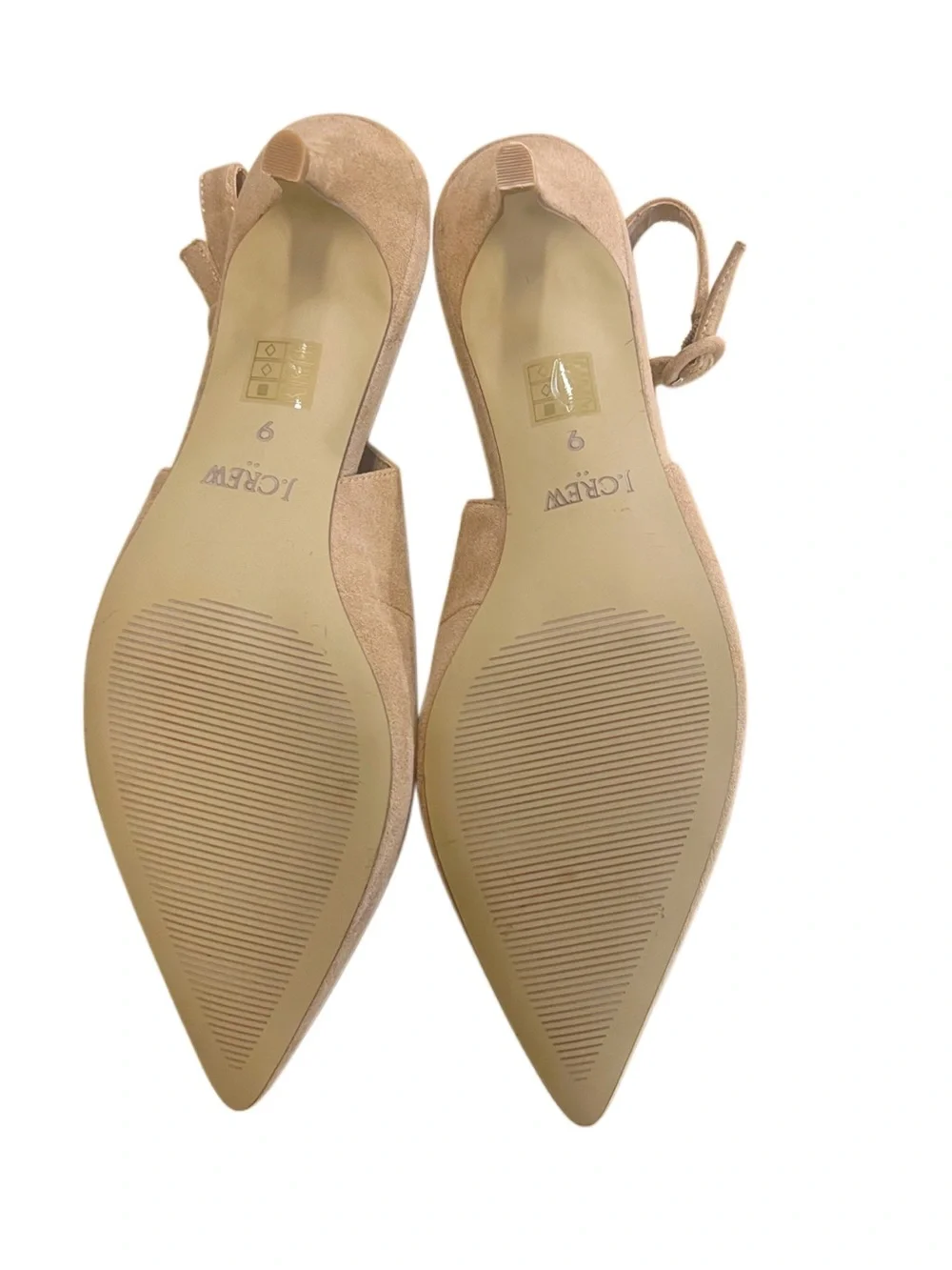 J Crew Tan Pointed-Toe Slingback Kitten Heel Women’s Shoe Sz 9
